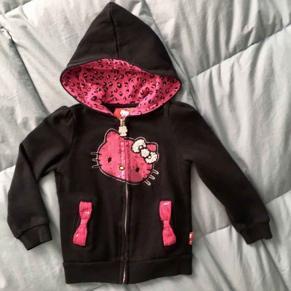 Sequin Sanrio Hello Kitty Black Hoodie